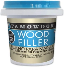 FamoWood 40042126 Latex Wood Filler - 1/4 Pint, 1 Count (Pack of 1), Natural 
