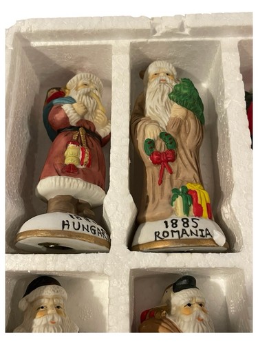 Weihnachtsmänner aus aller Welt datiert Porzellan handbemalt Figur Set in Box - Bild 10 von 16