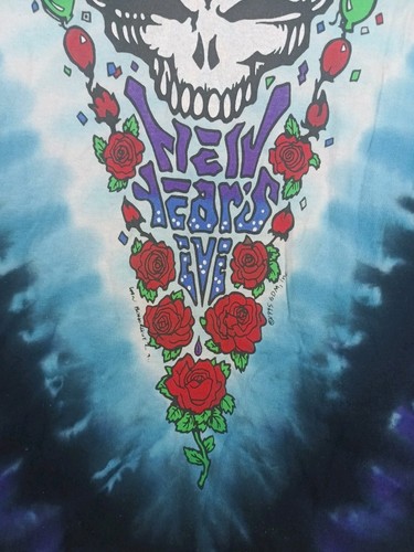 Grateful Dead Liquid Blue Midnight Hour Tie Dye Long Sleeve T-Shirt Mens Medium - Bild 3 von 9