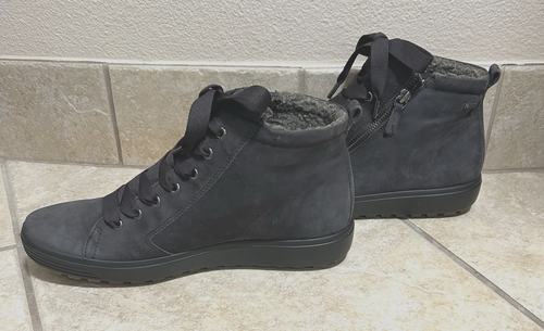 Neu ECCO Soft 7 TRED Leder Gore-Tex High Top Sneaker / Stiefel - Damen EU 42 - Bild 3 von 10