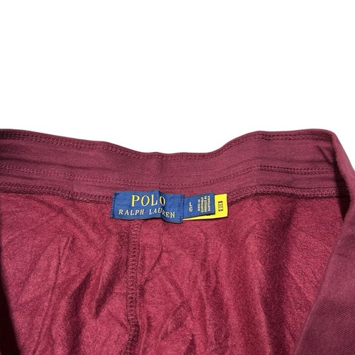 Polo Ralph Lauren Bear Fleece Shorts Mens Maroon Size Large - Picture 3 of 9