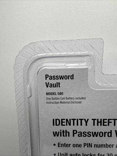 RecZone PASSWORD VAULT Model 580 Secure Electronic Password Storage NEW SEALED - Picture 5 of 7