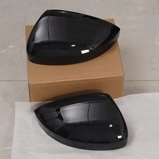 2X For VW Tiguan 2016~2020 Gloss Black Rearview Mirror Cover Housing Caps Shell