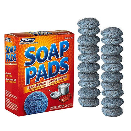 20 Pack Steel Wool Soap Pads - Metal Scouring Cleaning Pads for Dishes, Pots, - Picture 2 of 7