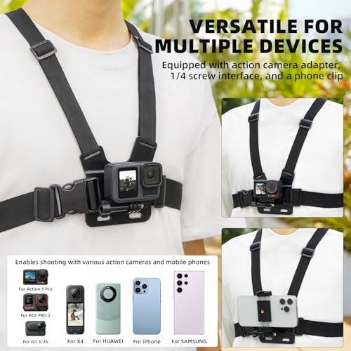 Brustgurt Halterung Set für GoPro, Kopfgurt Körperhalterung & Saugnapfhalter - Bild 5 von 7