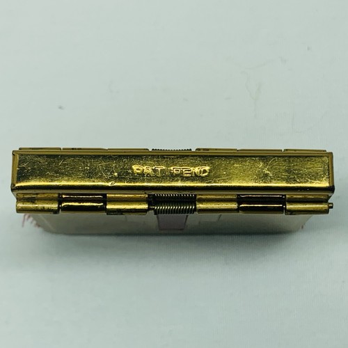 Vintage Brass Art Deco Folding Travel Clothes Lint Brush Luxury Classy Preppy - Picture 3 of 7