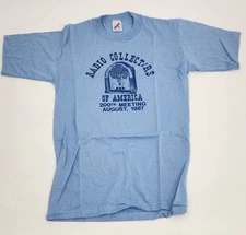 Vintage 1987 Radio Collectors of America T-Shirt Sears USA Blue Size Medium