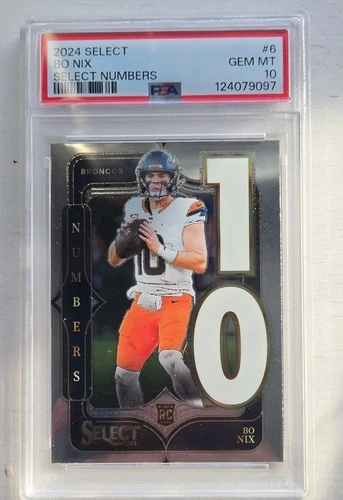2024 Panini Select - Select Numbers Bo Nix #6 (RC)