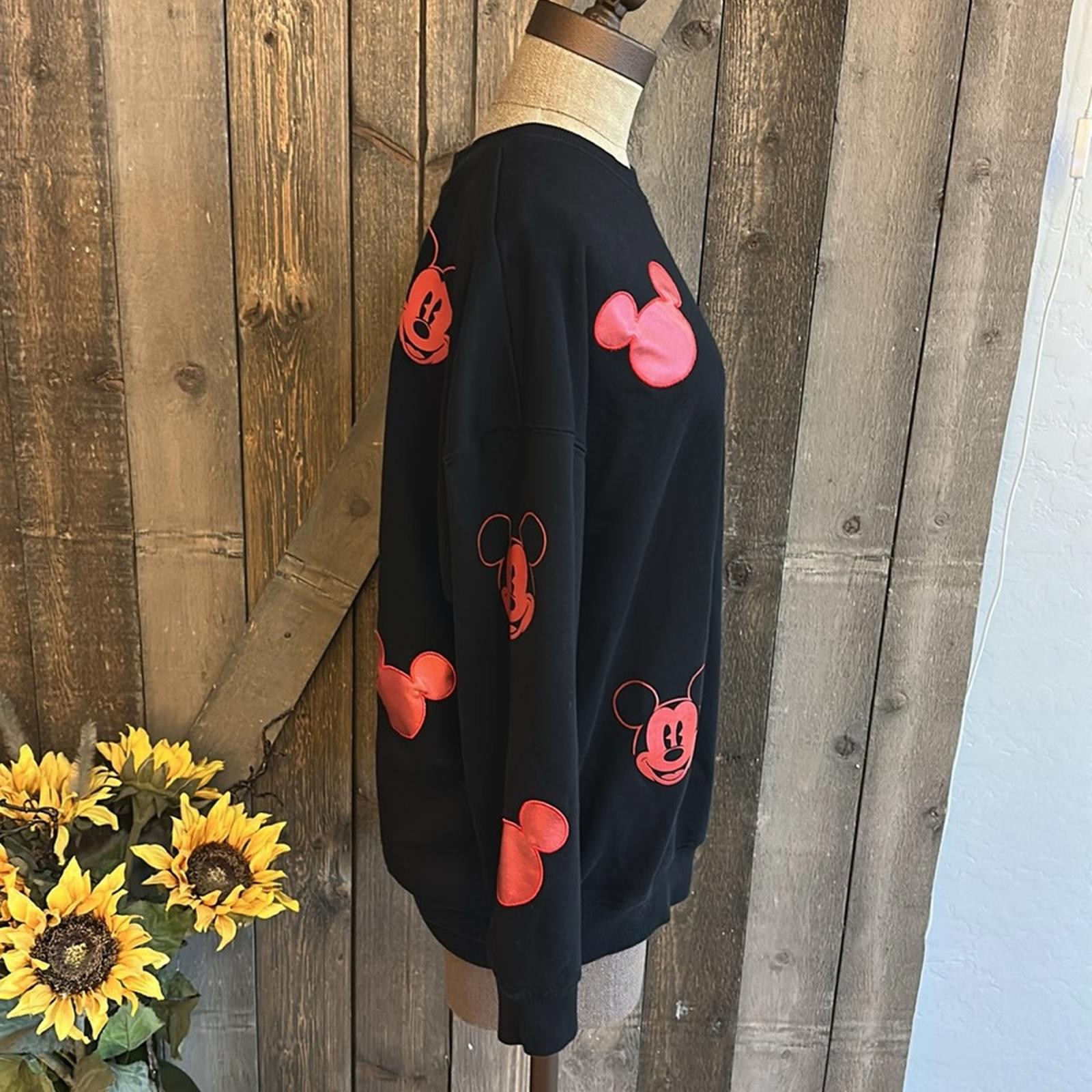 Disney Pullover Black Mickey Mouse Sweatshirt - image 3