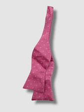 Tommy Hilfiger Men's Pink White Polka Dot To-Be Tied Silk Bow Tie