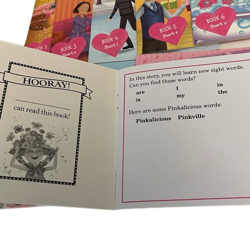 Pinkalicious Phonics Box 12 Bücher kurze lange Vokal Sounds Box getragene Bücher neuwertig - Bild 4 von 7