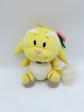 Neopets Island Kacheek Plush Yellow Stuffed Toy Pink Flower Headband