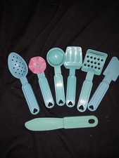 Fisher Price Fun With Food Utensil Blue Pretend 80s Lot Vintage 1987
