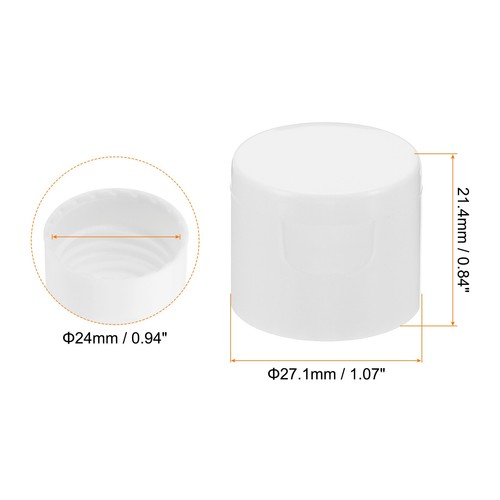 24Pcs Twist Bottle Caps 24/410 Squeeze Flip Bottle Cap Replacement Caps White - Picture 2 of 6