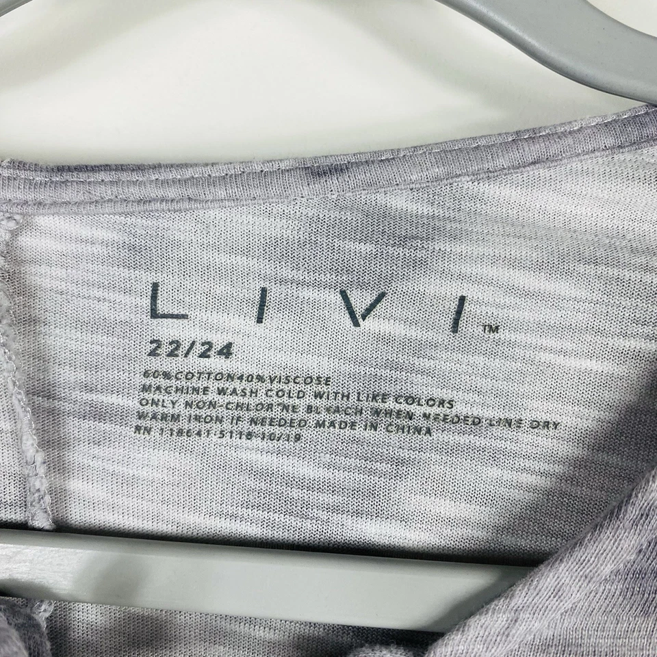 Camiseta Livi Active Lane Bryant Talla Grande 22 24 Tie Dye Manga Larga Gris Foto 4 de 4