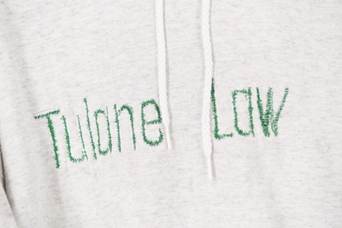 Vintage Tulane Law RARE! Embroidered Hanes Hoodie Mens XL -Light Grey - Picture 3 of 7