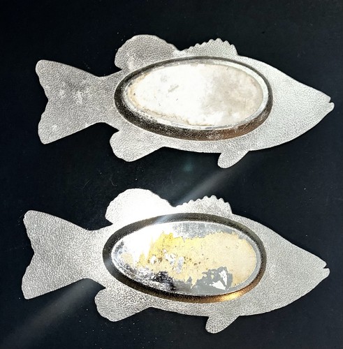 "PAR Bandeja para servir pescado de metal macizo vintage plato 9,5"" aluminio/estaño?" - Imagen 2 de 2