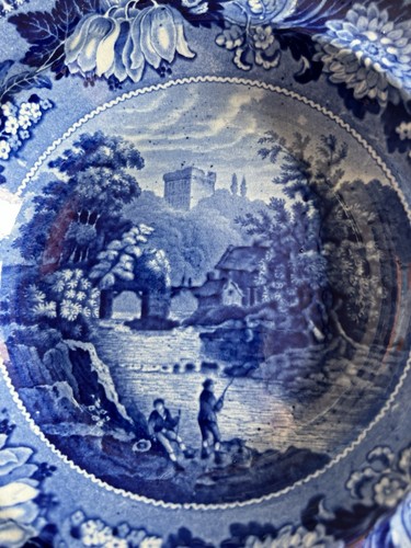 Seltene historische Staffordshire DILSTON TOWER NORTHUMBERLAND Adams 10" Suppenschüssel - Bild 2 von 4