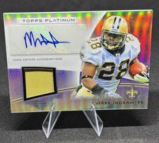 2012 Topps Platinum Mark Ingram Autographed Game Worn Patch Card AVP-MI /99