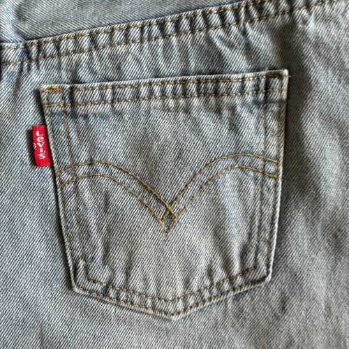 Levis Denim Overall Jumper Distressed Lace Trim Light Wash Girls Size 10 Regular - Picture 9 of 11