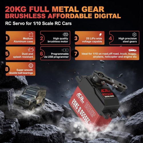 High Speed Brushless Servo Motor with Programmable Features for RC Applications - Picture 5 of 12