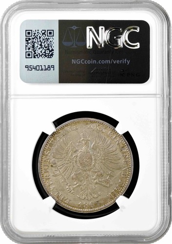 Prussia 1 thaler 1867 A, NGC AU58, "Emperor Wilhelm I (1861 - 1888)" silver coin - Picture 2 of 2