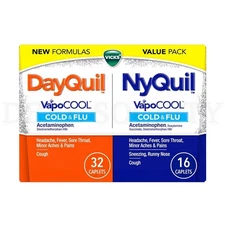 Vicks DayQuil/NyQuil VapoCOOL Cold & Flu Caplets Value Pack 48ct