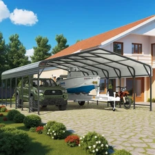 20x20/20x30/20x40FT Metal Carport, Heavy Duty, Upgraded Support, Reinforced Base