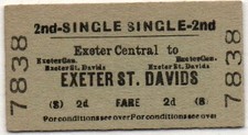 BTC(S) Railway Ticket Exeter Central to Exeter St. Davids