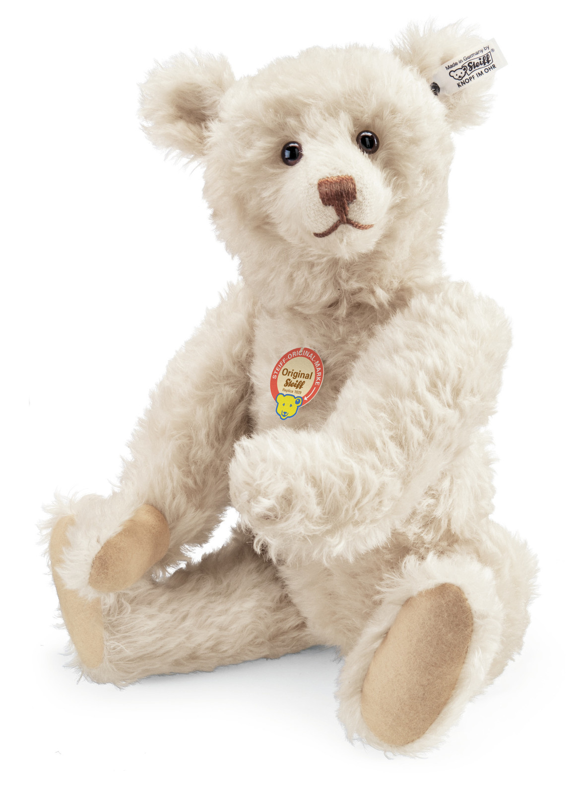 Réplica De Oso De Peluche Steiff 1929 Blanco Mohair Articulado gruñón limitada 40cm 403 Réplica De Oso De Peluche Steiff 1929 Blanco Mohair Articulado gruñón limitada 40cm 403