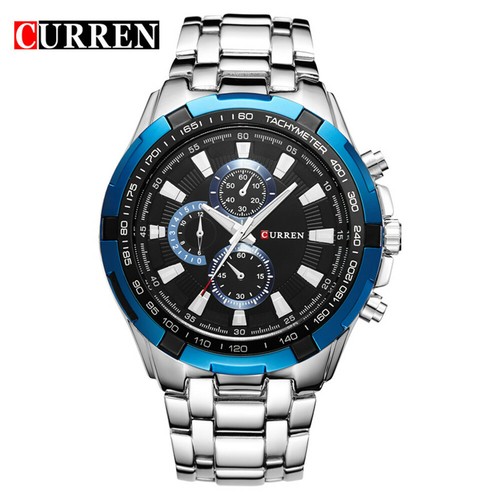 CURREN Men Watch Full Steel Quartz Watches Red Dial for Casual Males Wristwatch - Picture 28 of 34