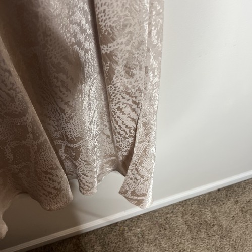 Express Dress Womens XL Satin Midi Slip Cream Damask Adjustable Straps Slits - Picture 12 of 13