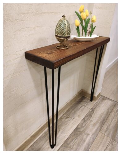 Rustic Console Table Radiator Shelf 225mm 9" Hairpin Leg 860mm 34 - Picture 16 of 32