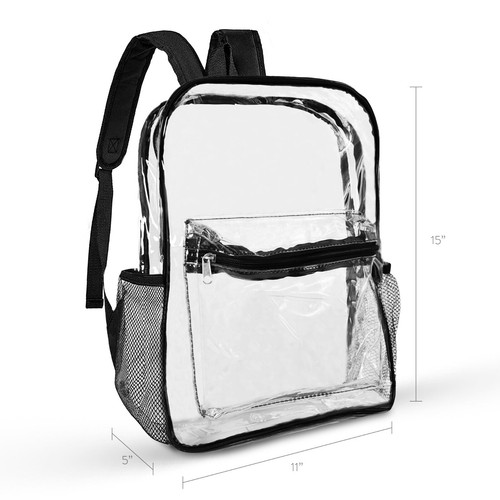 Mochila Clear Stadium Aprobada 15"x11"x5" Pequeña Bolsa Transparente para Cualquier Evento - Imagen 4 de 13