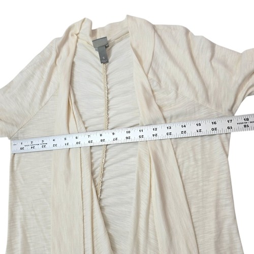 Vanity Lightweight Cardigan Womens Cream Open Front Long Sleeve Size S - Picture 9 of 10
