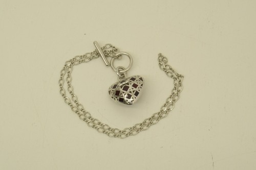 Authentic Christian Dior Necklace SP Red Heart Locket Case Jewelry Accessory - Picture 2 of 12