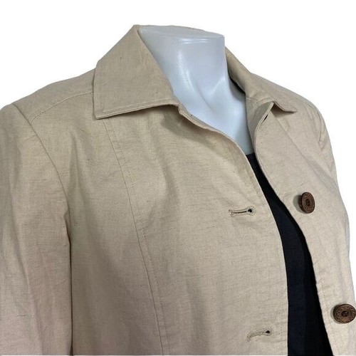 RQT Cream Jacket Blazer Brown Button Down Jacket Size 8 - Picture 9 of 10