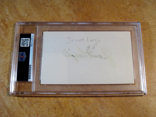 JANET LEIGH ACTRESS PSYCHO SIGNED AUTOGRAPHED INDEX CARD CUT PHOTO PSA - Picture 2 of 2
