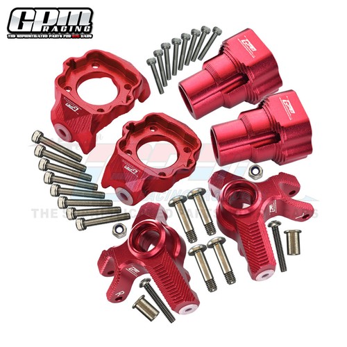 GPM Alloy Front Rear Wheel Hub Carrier Mount for LOSI 1/8 LMT 4WD LOS04022 - 第 7/12 張圖片