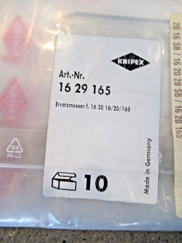 10 Packung KNIPEX 1629165 11.4cm Klinge für 16 20 16 Sb, 16 20 28 165 Sb - Bild 2 von 3