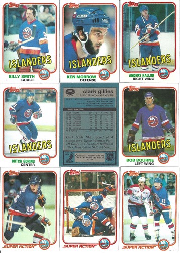 1981-82 Topps Hockey East New York Islanders Complete Team Set (10)