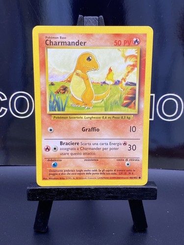 ITALIAN Pokemon Base Set Charmander 46/102 Common Card Unlimited, NM - Picture 2 of 6
