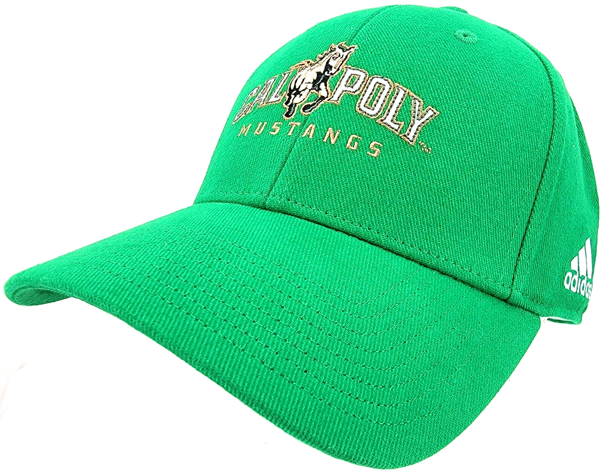 NEW Adidas Embroidered Cal Poly Mustangs Structured Flex Fit Cap