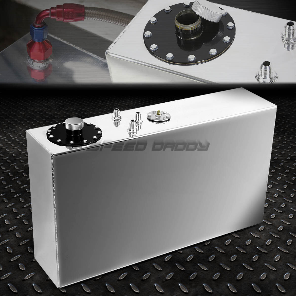 ТОНКИЙ АЛЮМИНИЕВЫЙ ТОПЛИВНЫЙ БАК НА ТОПЛИВНЫХ ЭЛЕМЕНТАХ RACE/DRIFT ЕМКОСТЬЮ 17 ГАЛЛОНОВ/64 л С ВЕРХНЕЙ ПОДАЧЕЙ ТОПЛИВА + ДАТЧИК УРОВНЯ