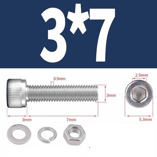 Hexagon Socket Screw Bolt Nut Washer Spring Washers A2 Stainless Steel M2 -M6 - Picture 47 of 129