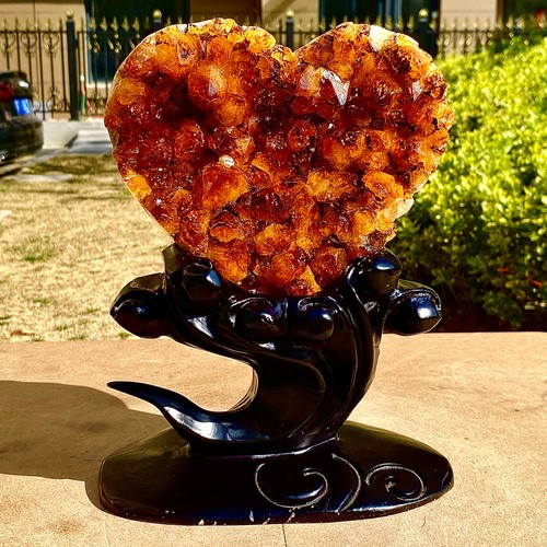 6.51LB Brazilian yellow crystal block hand cutting heart-shaped treatment - Picture 5 of 14