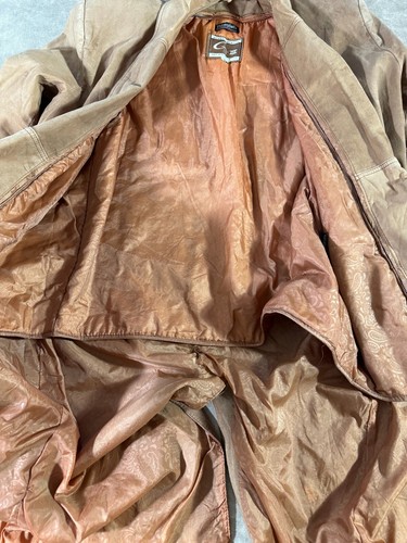 G-III Global Identity Mens Leather Button Closure Brown Trench Coat Medium - Picture 5 of 11