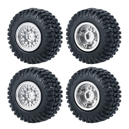 CNC 1.0" Beadlock Wheel Rims Tires Set for 1/24 RC Crawler Car Axial SCX24 90081 - Picture 57 of 61