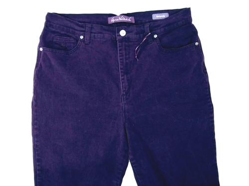 Gloria Vanderbilt Hi-Rise "Amanda" Women's Sz 14 x30" Stretch Purple Pants EUC!