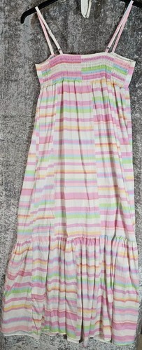 GDG Actuel gestreiftes Träger Midi Sommerkleid rosa Größe UK 8-10 neu mit Etikett. - Bild 7 von 11